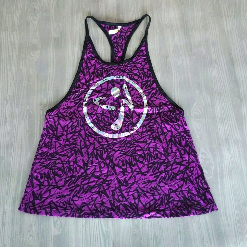 Purple racerback tank top by Zumba